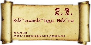 Rózsavölgyi Nóra névjegykártya